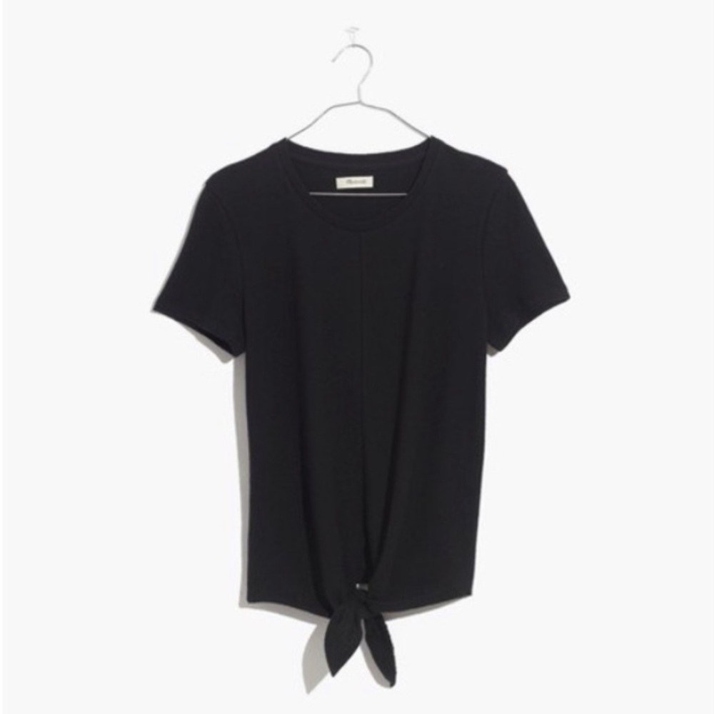 Madewell Black Tie Front Tee - Size XS